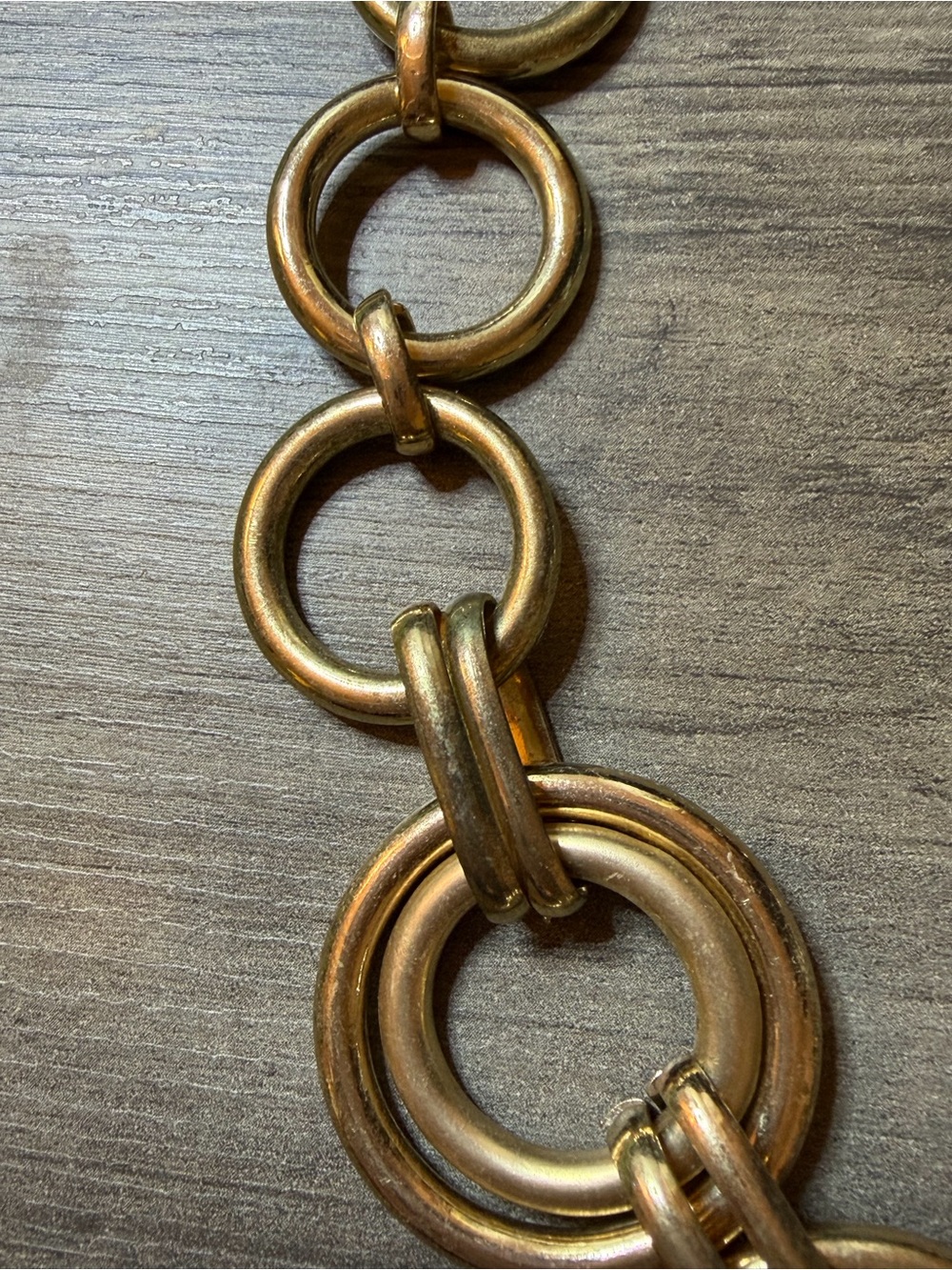 Vintage Saks Fifth Avenue Statement necklace #946 gold tone rings - Picture 5 of 11